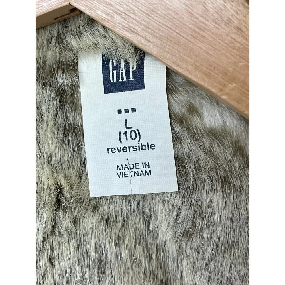 Gap Factory Pink Faux Fur Lining Reversible Vest Girls Size L (10)